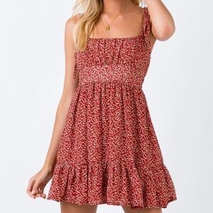 princess polly red floral bonnie dress 🤍 6